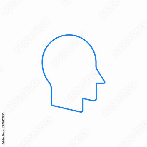 human head profile icon sign vector