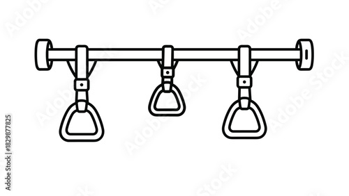 Subway grab handles offering secure grip for urban commuters on public transport promoting safety and stability during daily travel on the metro, Generative AI.