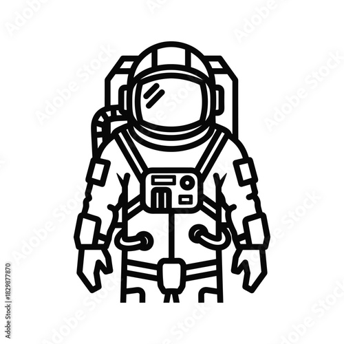 Astronaut in Spacesuit Outline Icon