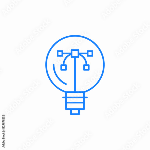 light bulb mapping icon sign vector
