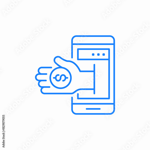 mobile earning offer icon sign vector