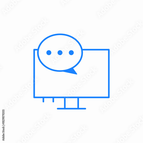 monitor chat app icon sign vector