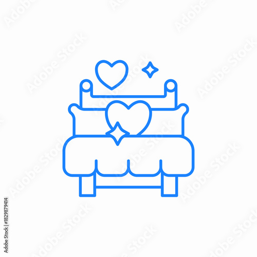 newlywed bed icon sign vector