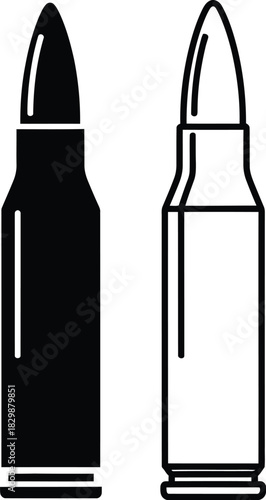 Two bullets one solid black and the other a white outline