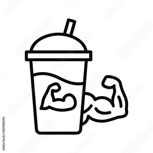 Protein Shake with Flexed Bicep Icon