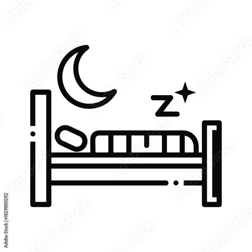 Person Sleeping in Bed at Night Icon