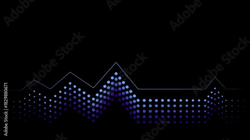 Abstract Digital Equalizer Wave with Dots and Spectrum Lines Loop