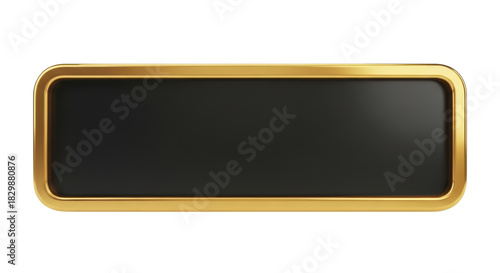 Golden rectangle with black blank area in the center ideal for text placement, display and design element