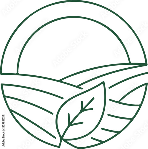 Eco farm fresh products logo emblem for organic agriculture