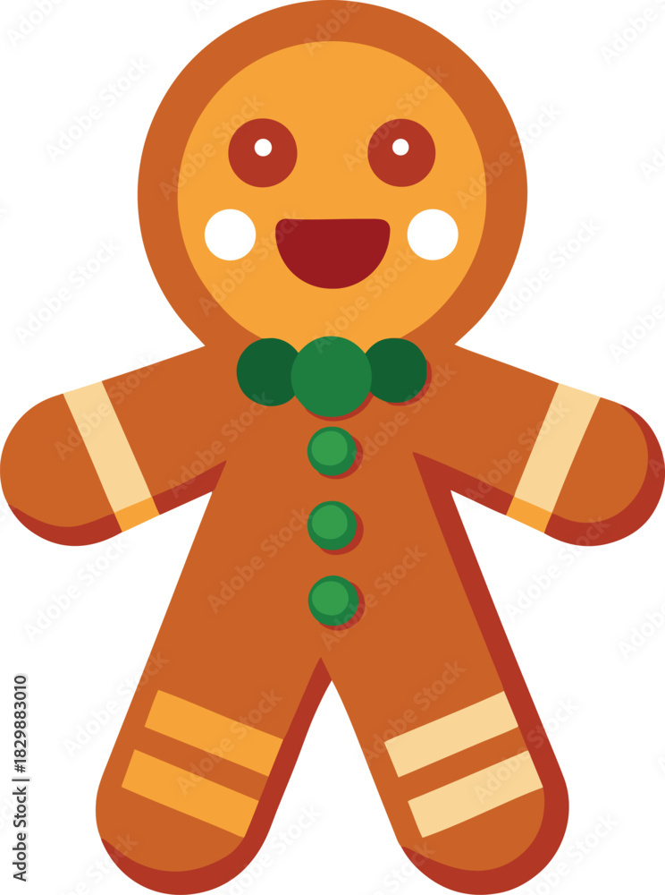 Obraz premium Festive Gingerbread Man Clipart for Christmas