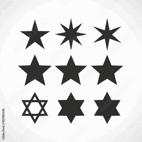 Star shapes vector set
