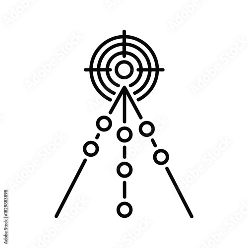 Multiple Paths Leading to a Central Goal or Target Icon