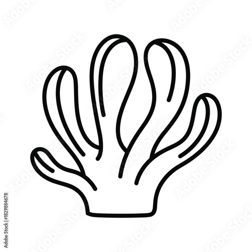 Stylized Coral or Seaweed Outline Icon