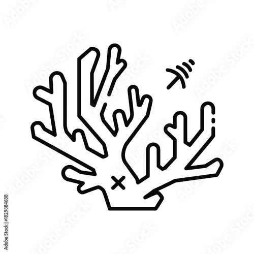 Coral reef health monitoring or disease icon