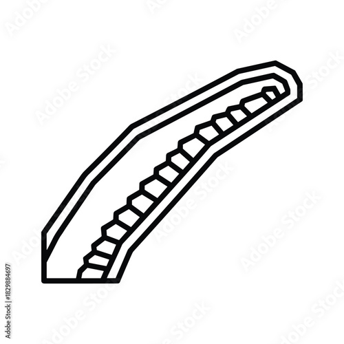 Escalator Moving Staircase Line Art Icon