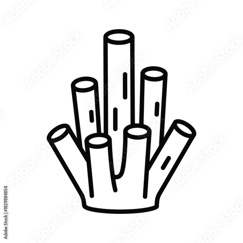 Tube Coral or Sea Sponge Outline Icon