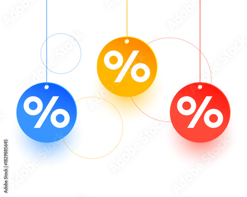 hanging style percentage icon background design for calculating commission