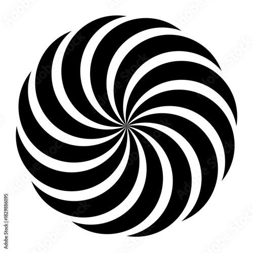 Spiral, black and white vector spichedelica