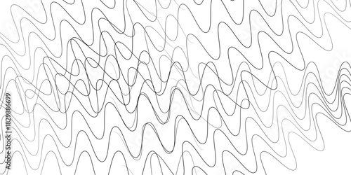elegant abstract black wave lines forming fluid motion on a simple white background vector artwork.
