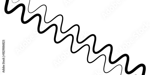 elegant abstract black wave lines forming fluid motion on a simple white background vector artwork.
