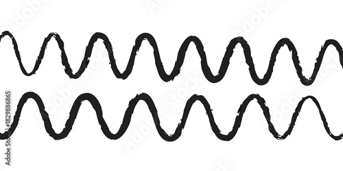 elegant abstract black wave lines forming fluid motion on a simple white background vector artwork.
