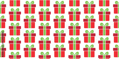 Festive Holiday Gift Pattern Seamless Red and Green Present Design for Celebrations