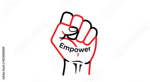 Powerful fist symbolizing empowerment and resilience in minimalistic style