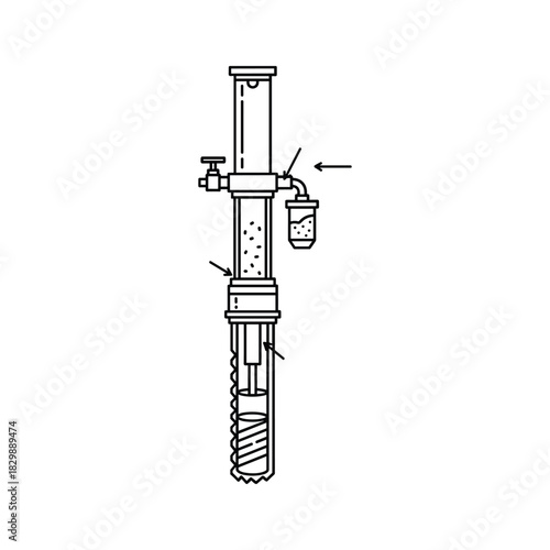 Environmental Sampling Device with Auger and Fluid Collection System Diagram
