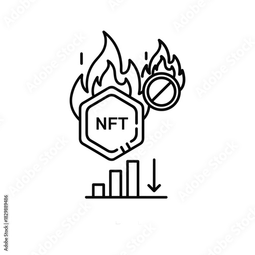 NFT Market Decline and Devaluation Icon