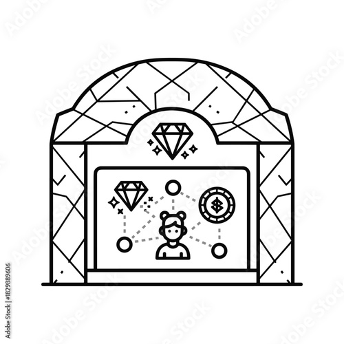 User Interacting with Digital Assets and Cryptocurrency within a Decentralized Virtual Economy Portal