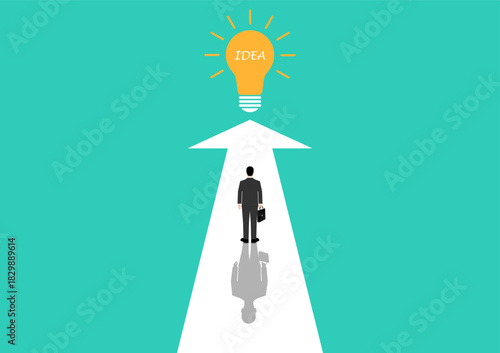 Businessman Looking for Idea. Business Idea Concept.   