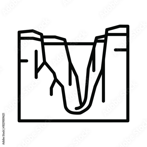 Geological Cross-section Line Icon