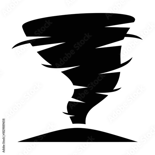Tornado silhouette icon vector Vector, illustration