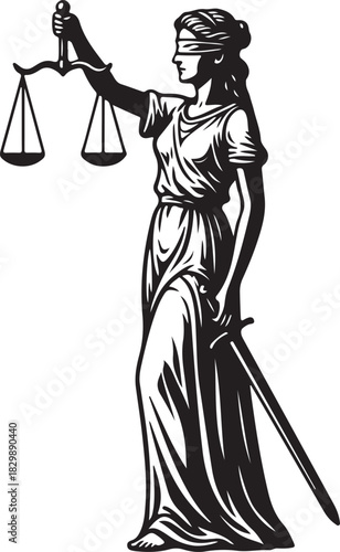 a lady holding scales of justice ideal for legal and justice related concepts on a white background