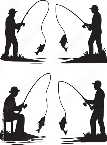 Fishing Silhouette Vector Designs