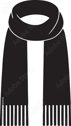 Fringe scarf flat , winter scarf vector