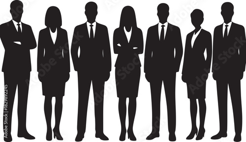  Set of Business people silhouette vector illustration