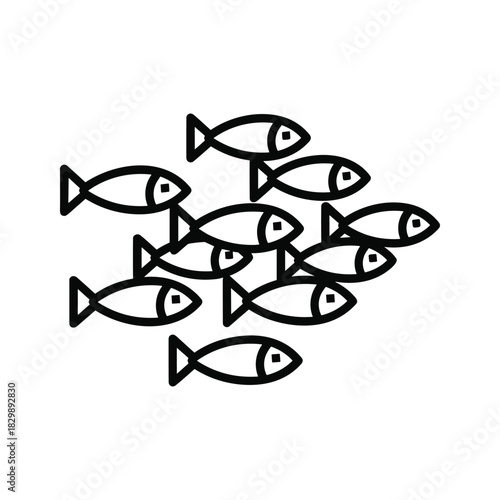 School of Fish Outline Icon