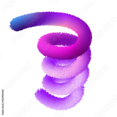 Fluffy purple and blue gradient spiral shape