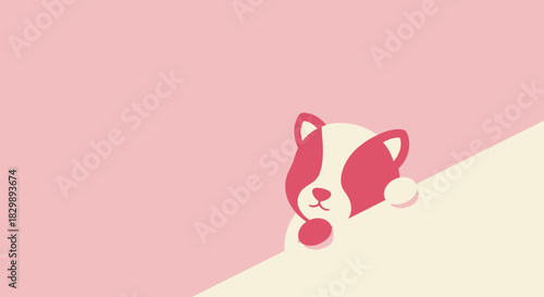 Cute Red Panda Peeking Over a Creamy White Surface.