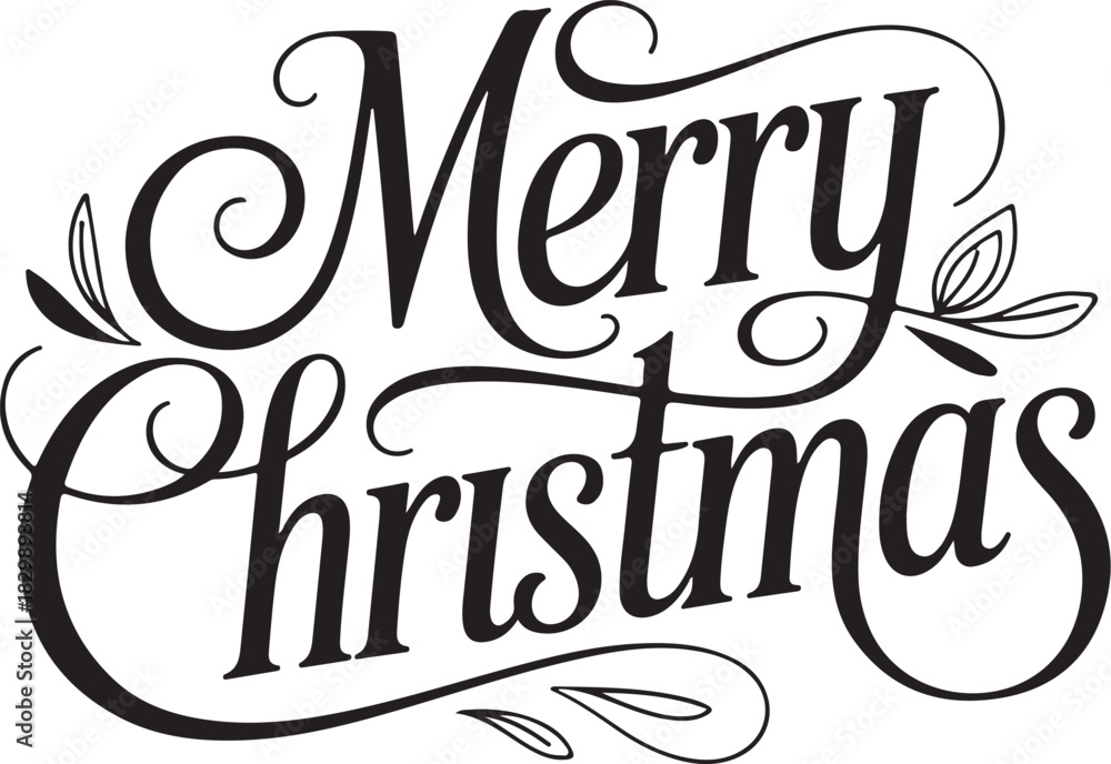 Obraz premium Merry Christmas Vector Typography