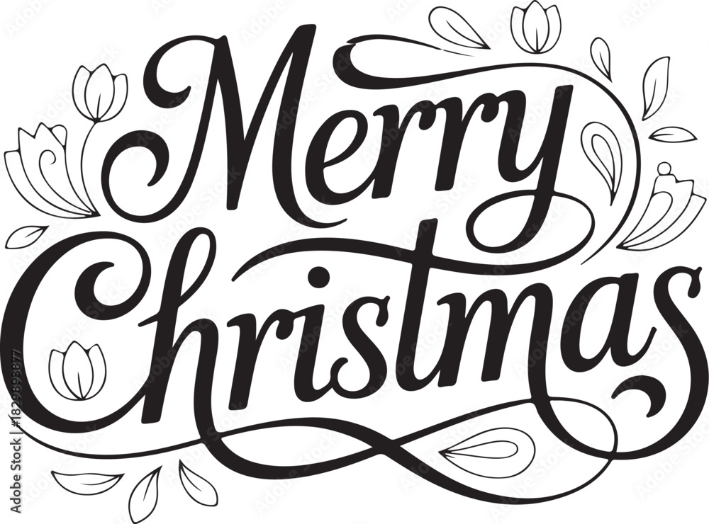 Obraz premium Merry Christmas Vector Typography