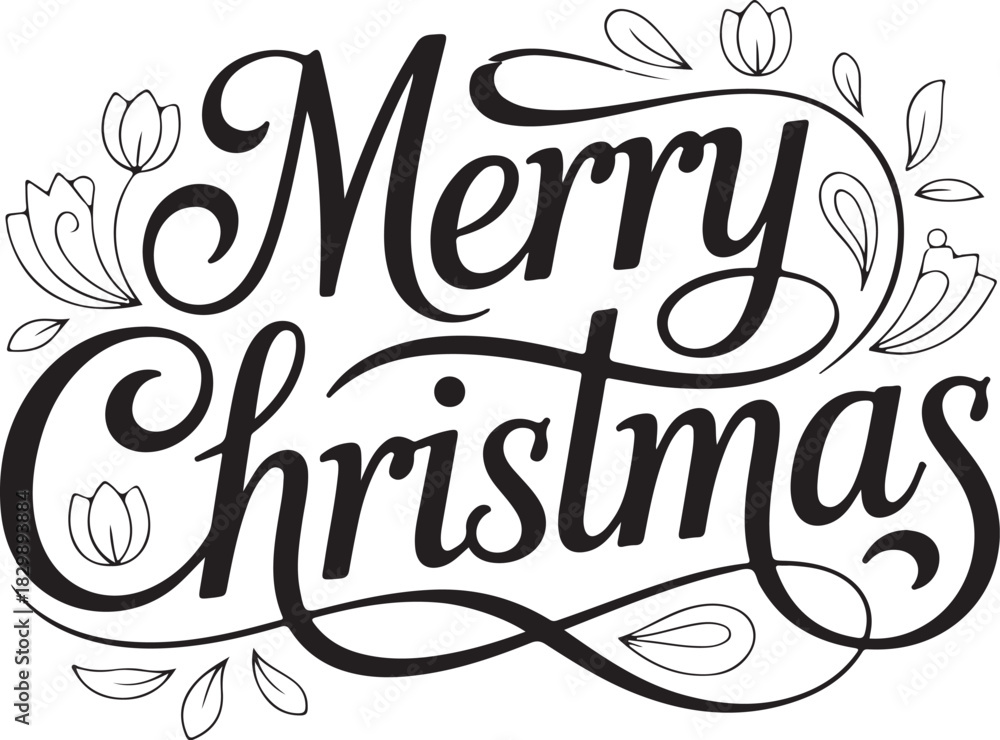 Obraz premium Merry Christmas Vector Typography