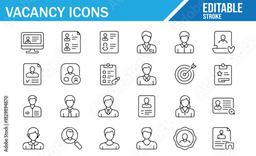 Career search and job application linear icon pack
