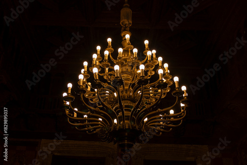 Big classic lamp hanging from the ceiling