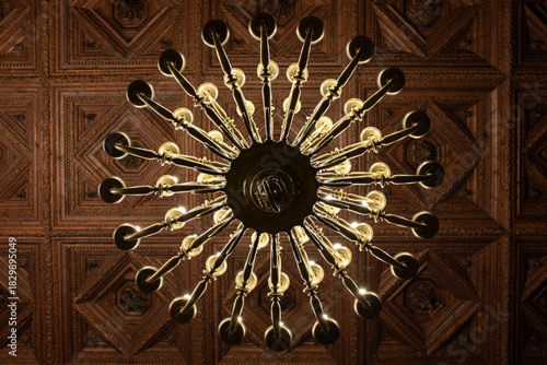 Big classic lamp. Nadir point of view.