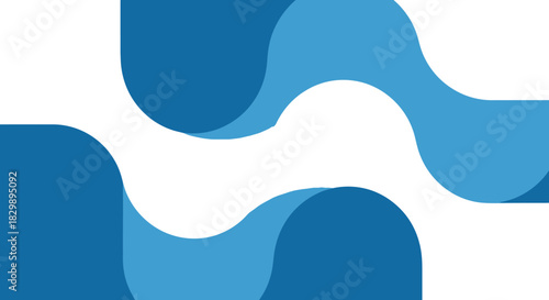 Abstract Blue Wavy Shapes Background Design.