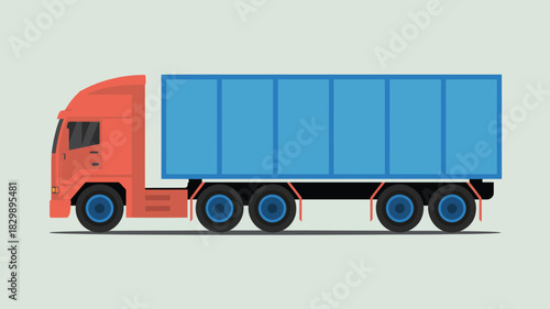  A detailed flat-style illustration of an orange oil tanker truck used for transporting fuel, featuring a large cylindrical tank labeled “OIL,” representing logistics, petroleum delivery, industrial t