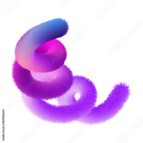 Fluffy colorful spiral abstract shape