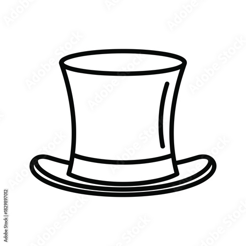 Classic Top Hat Outline Icon
